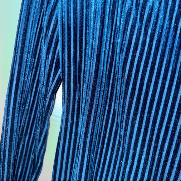 SHEIN Velvet Striped Long Sleeve Top - Picture 3 of 6